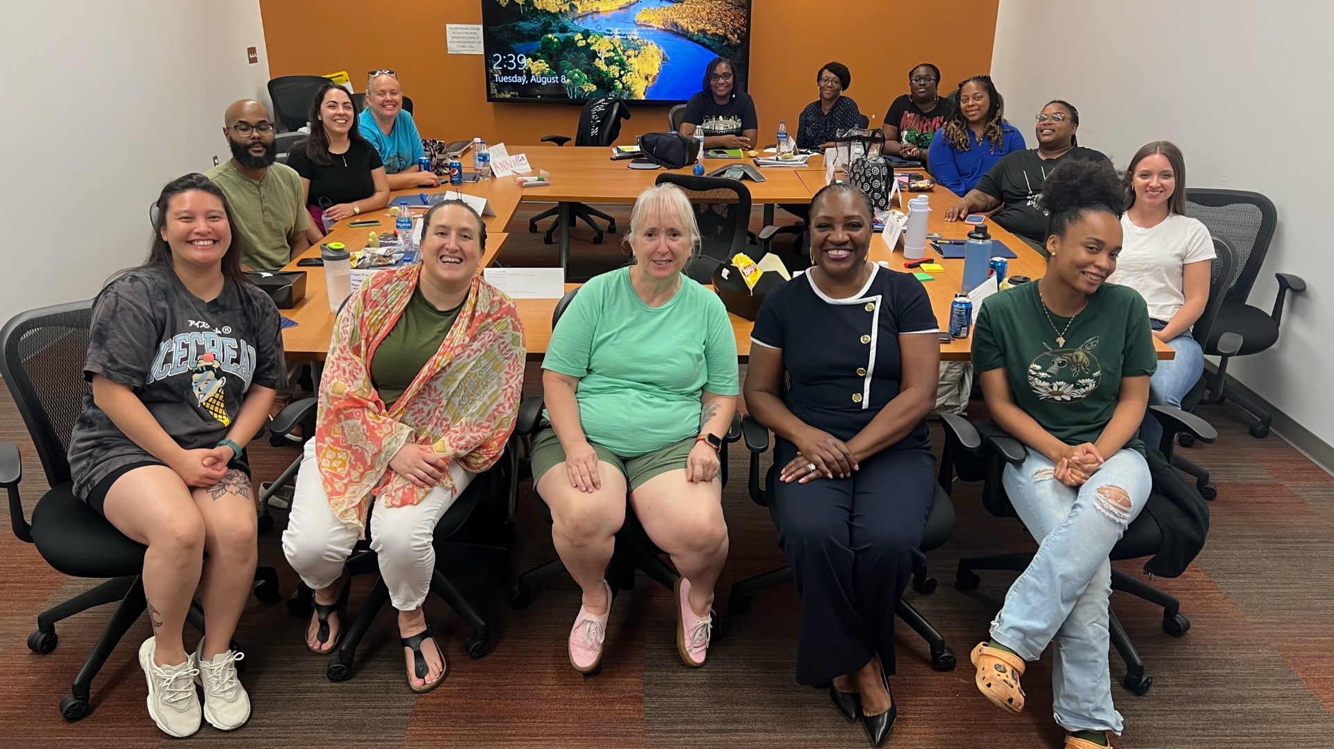 Darlene working with educators